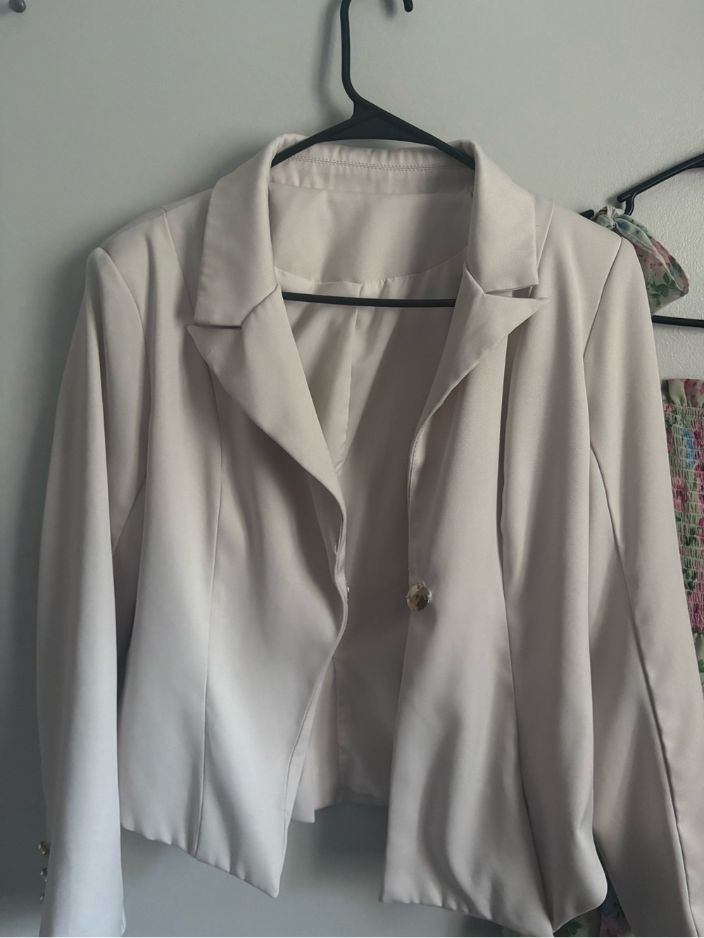 Womens Cream Tailored Blazer Jacket